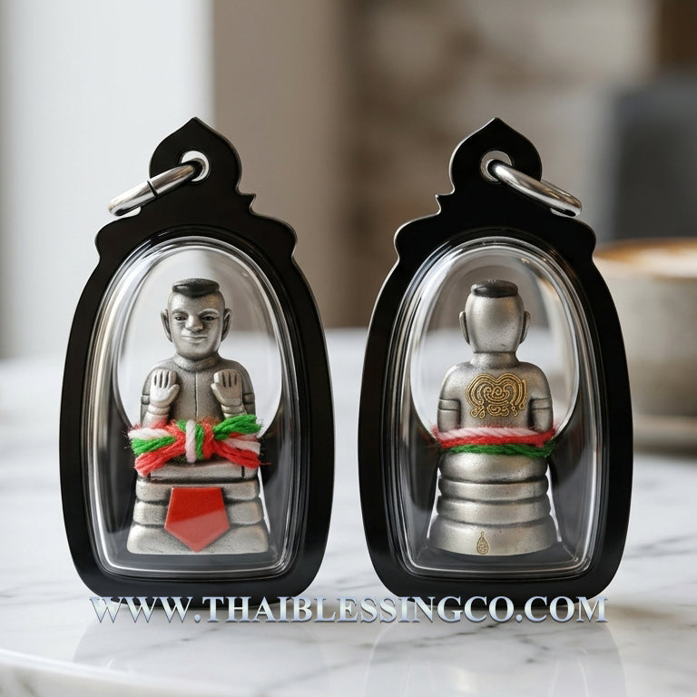 ✨ Luminous Abundance Guardian: Blessed "Kuman Thong Phoem Sap" Amulet – Sacred "Ngern Yuang" Liquid Silver Metal for Increasing Wealth & Prosperity (2023 Edition by Luang Pu Kao)