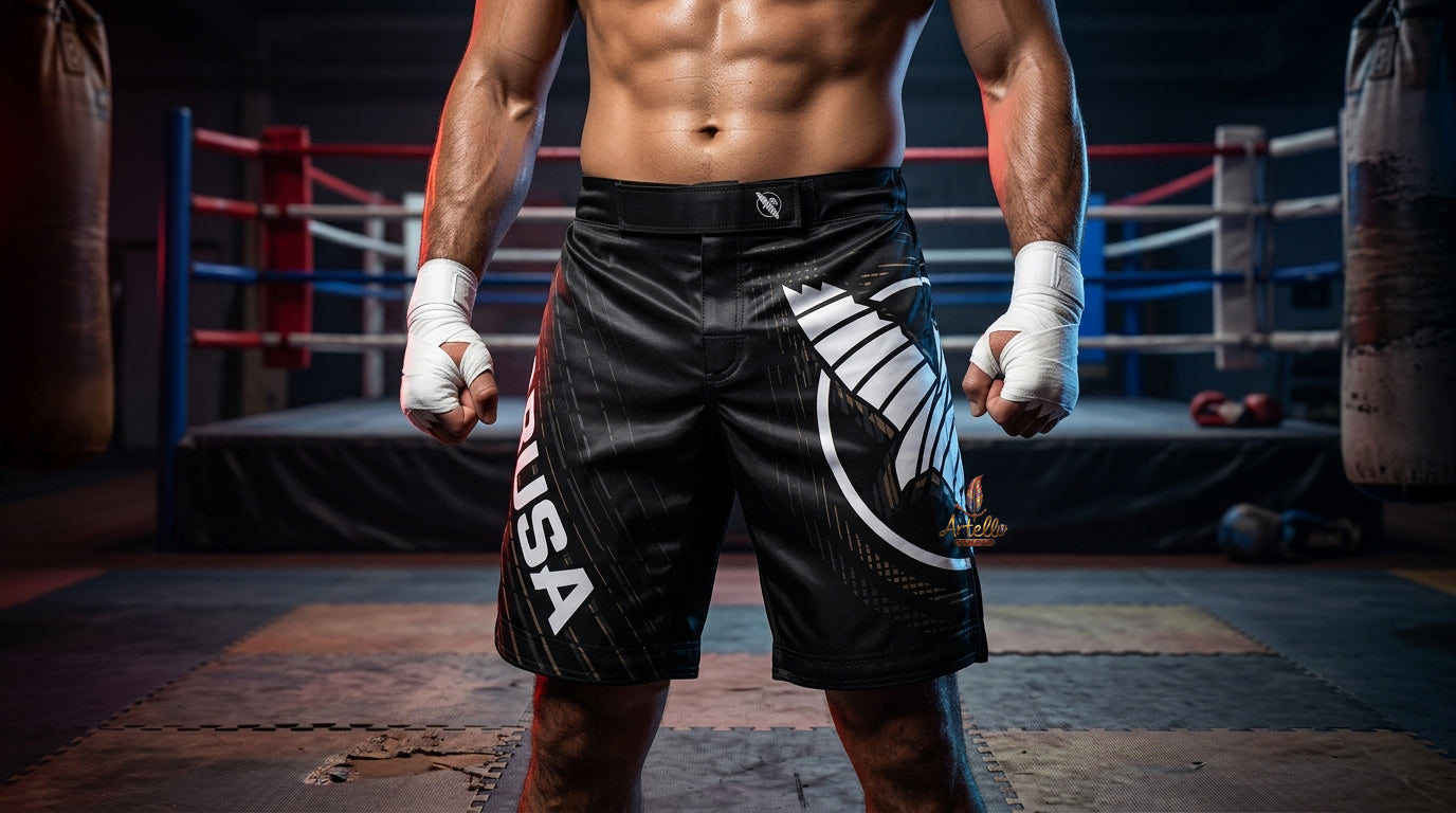 🥇MMA Fight Shorts Premium Satin MMA Shorts Cage Fighting Kickboxing Training Shorts Quick Dry Combat Gear Men Women Kids