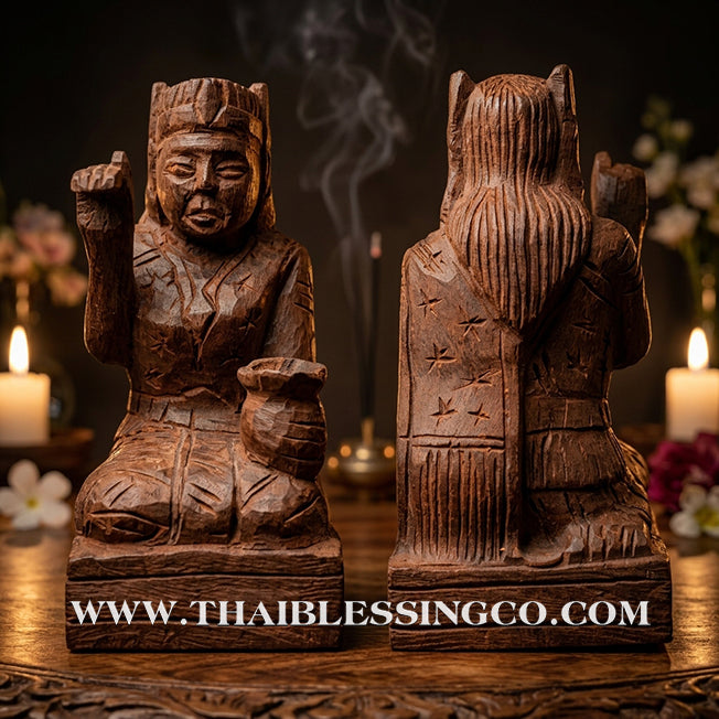 👸💰 Mae Nang Kwak (The Beckoning Lady) – Hand-Carved Sacred Takian Wood Altar Edition: Ta Phun (Pu Khem Thong), Phetchabun – The Divine Engine for Unstoppable Cash Flow, Miraculous Trade, and Sovereign Life Elevation!