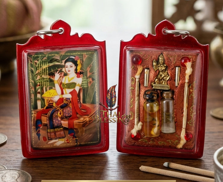 🌿 Mae Phrai Tani: The Celestial Matriarch of Fortune & Charm – Phra Arjan Chalerm – Wat Huay Din Chi – The Ultimate Alchemical Engine for Abundance & Magnetic Grace! Waterproof Casing