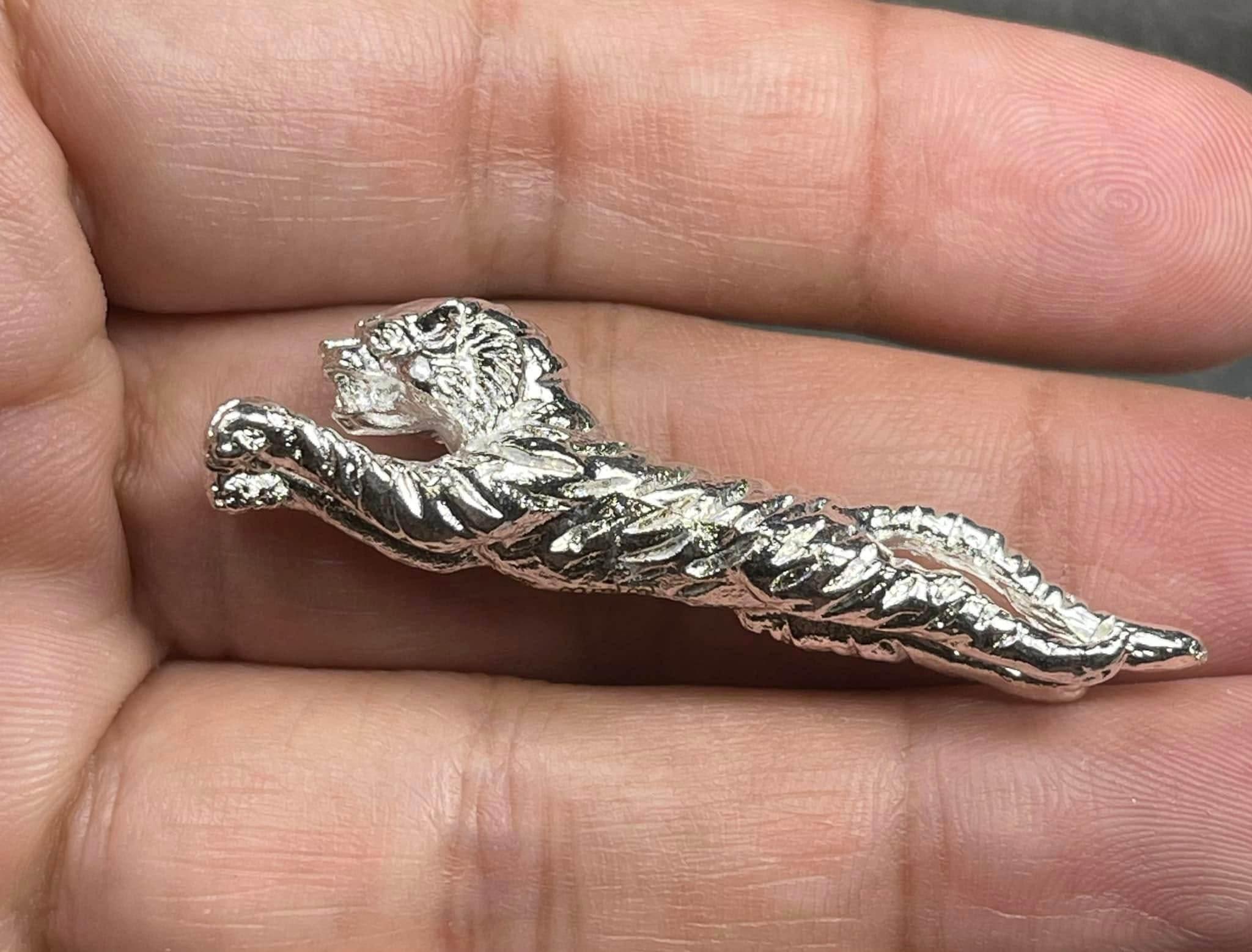 Tiger Puen Tak Amulet - Gun-Bullet Defying Sacred Amulet of Power and Protection by Luang Por Liab, Wat Na Wong Magical metal silver plated