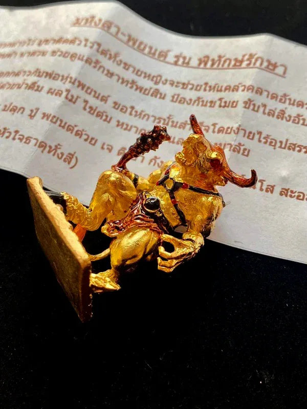 🛡️ Mahingsa Spirit Guardian “Pitak Raksa” – Protective Buffalo Effigy Talisman for Safety, Wealth & Home Blessings by Luang Pho Ngern (Wat Ban Or)
