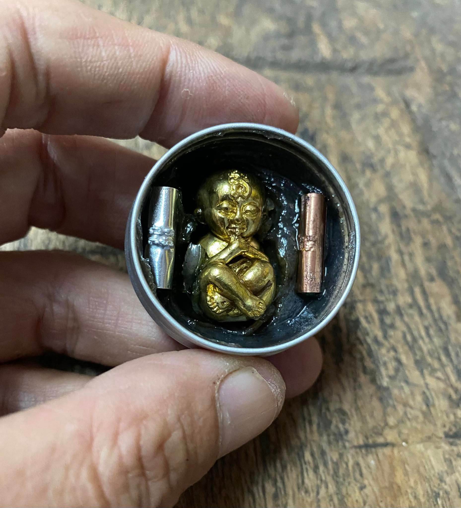 Mini Wealth Guardian Figurine – Black Wax Inlay for Abundance &amp; Prosperity | 招财迷你守护雕像 – 蕴含黑蜡精华助力财富与成功 - Thai Blessing Co