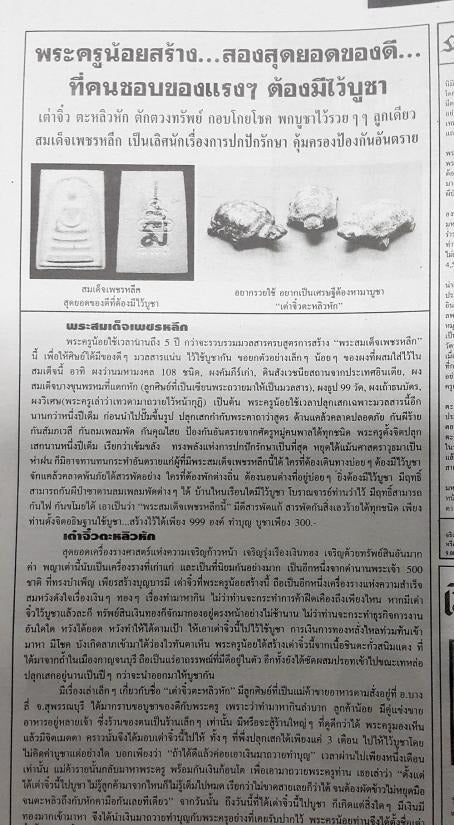 ✨ Fortunate Protector – Miniature Turtle Amulet by Phra Kru Noi for Wealth, Luck & Spiritual Defense