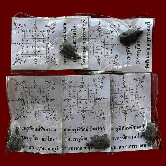 ✨ Fortunate Protector – Miniature Turtle Amulet by Phra Kru Noi for Wealth, Luck & Spiritual Defense