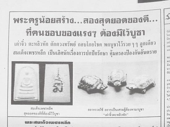 ✨ Fortunate Protector – Miniature Turtle Amulet by Phra Kru Noi for Wealth, Luck & Spiritual Defense