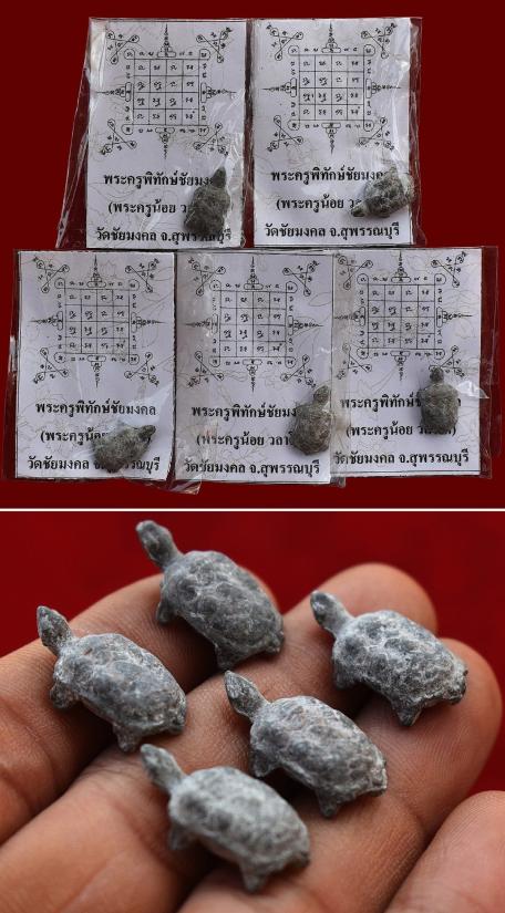 ✨ Fortunate Protector – Miniature Turtle Amulet by Phra Kru Noi for Wealth, Luck & Spiritual Defense