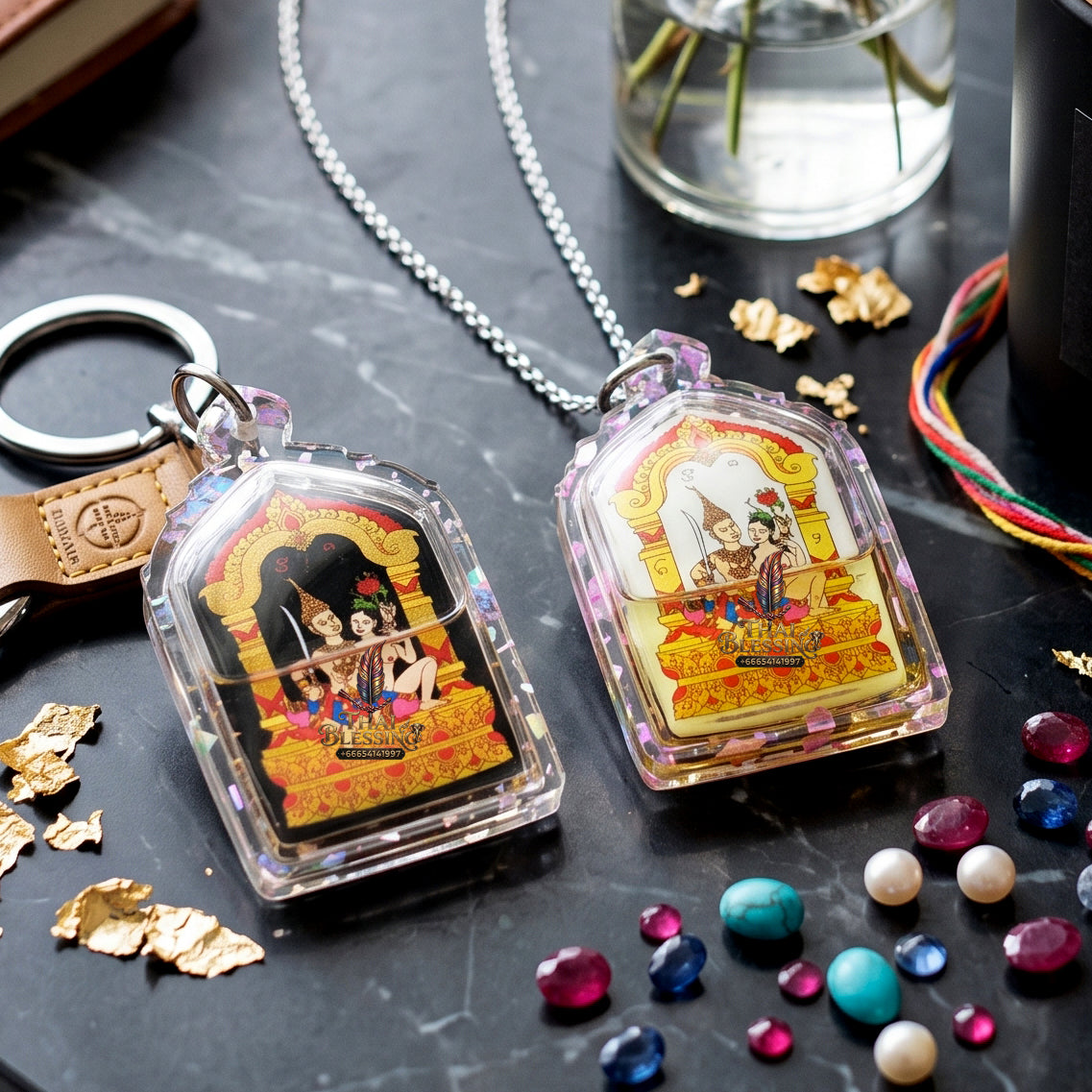 ✨👑🔮 Authentic Thai Amulet Astral Magnetism Induction Node - Khruba Nong Black Locket Phet Phayathorn Charm Oil, 2025 Wiang Haeng Series