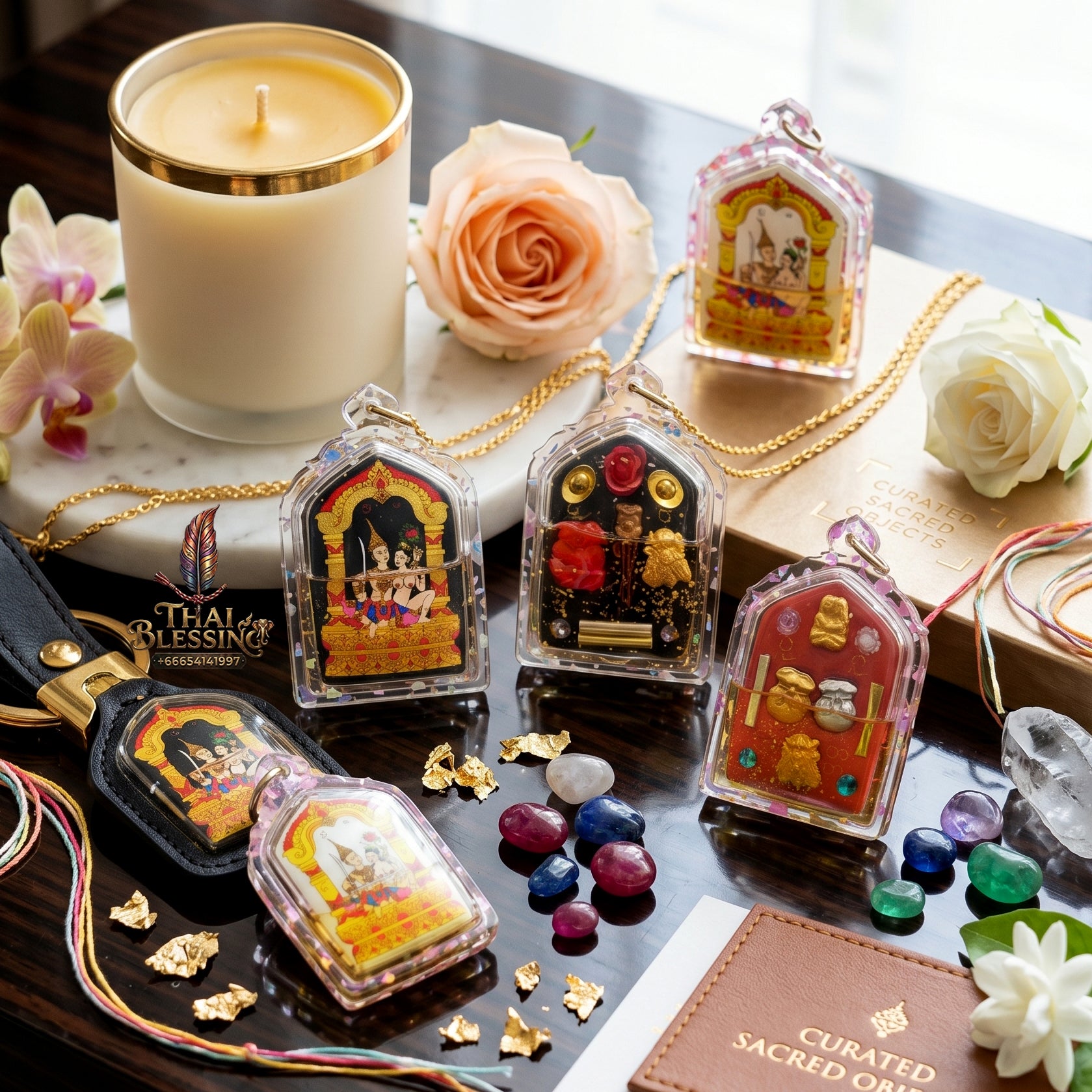 ✨👑🔮 Authentic Thai Amulet Astral Magnetism Induction Node - Khruba Nong Black Locket Phet Phayathorn Charm Oil, 2025 Wiang Haeng Series