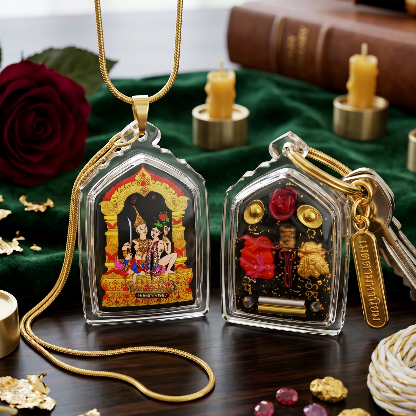 ✨👑🔮 Authentic Thai Amulet Astral Magnetism Induction Node - Khruba Nong Black Locket Phet Phayathorn Charm Oil, 2025 Wiang Haeng Series