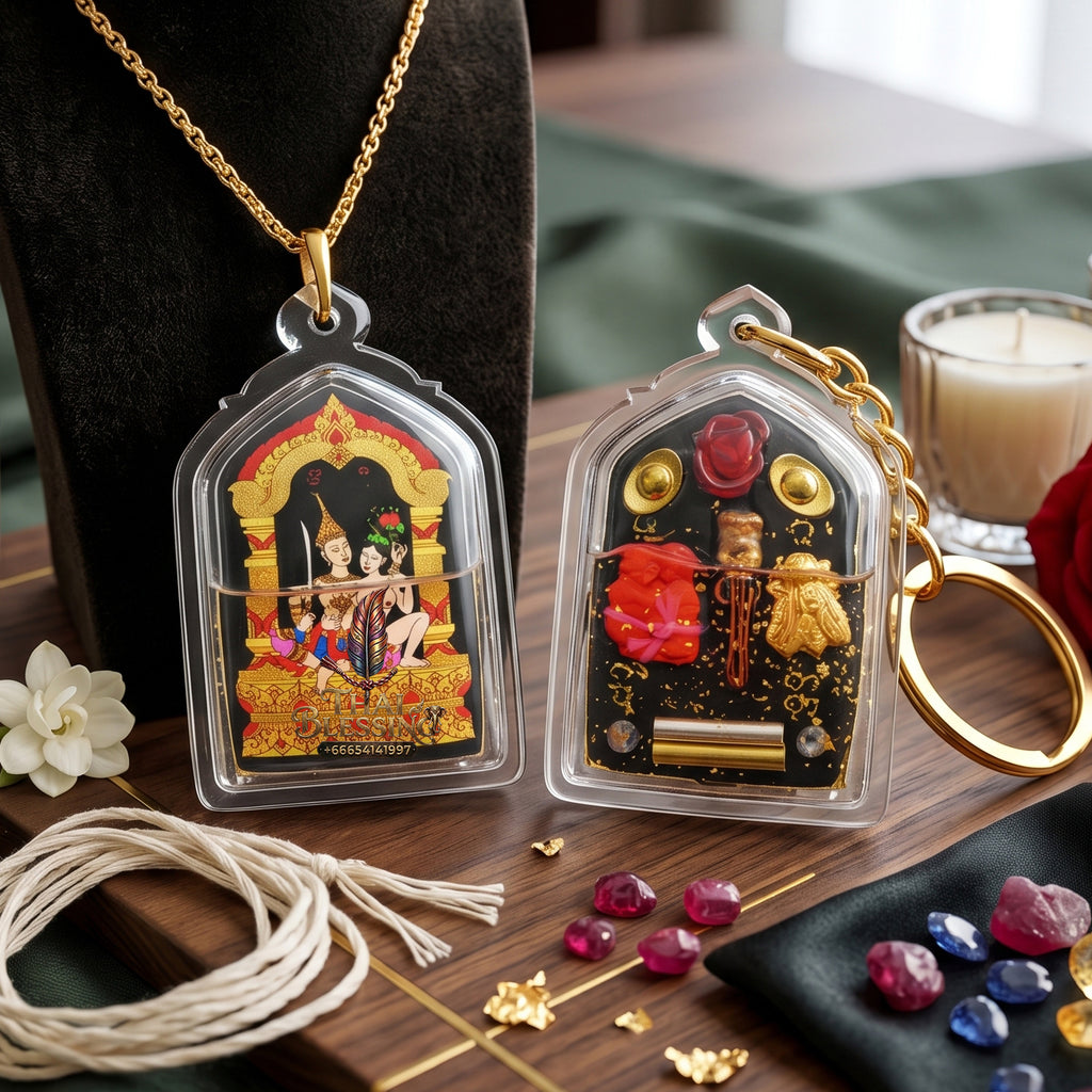 ✨👑🔮 Authentic Thai Amulet Astral Magnetism Induction Node - Khruba Nong Black Locket Phet Phayathorn Charm Oil, 2025 Wiang Haeng Series