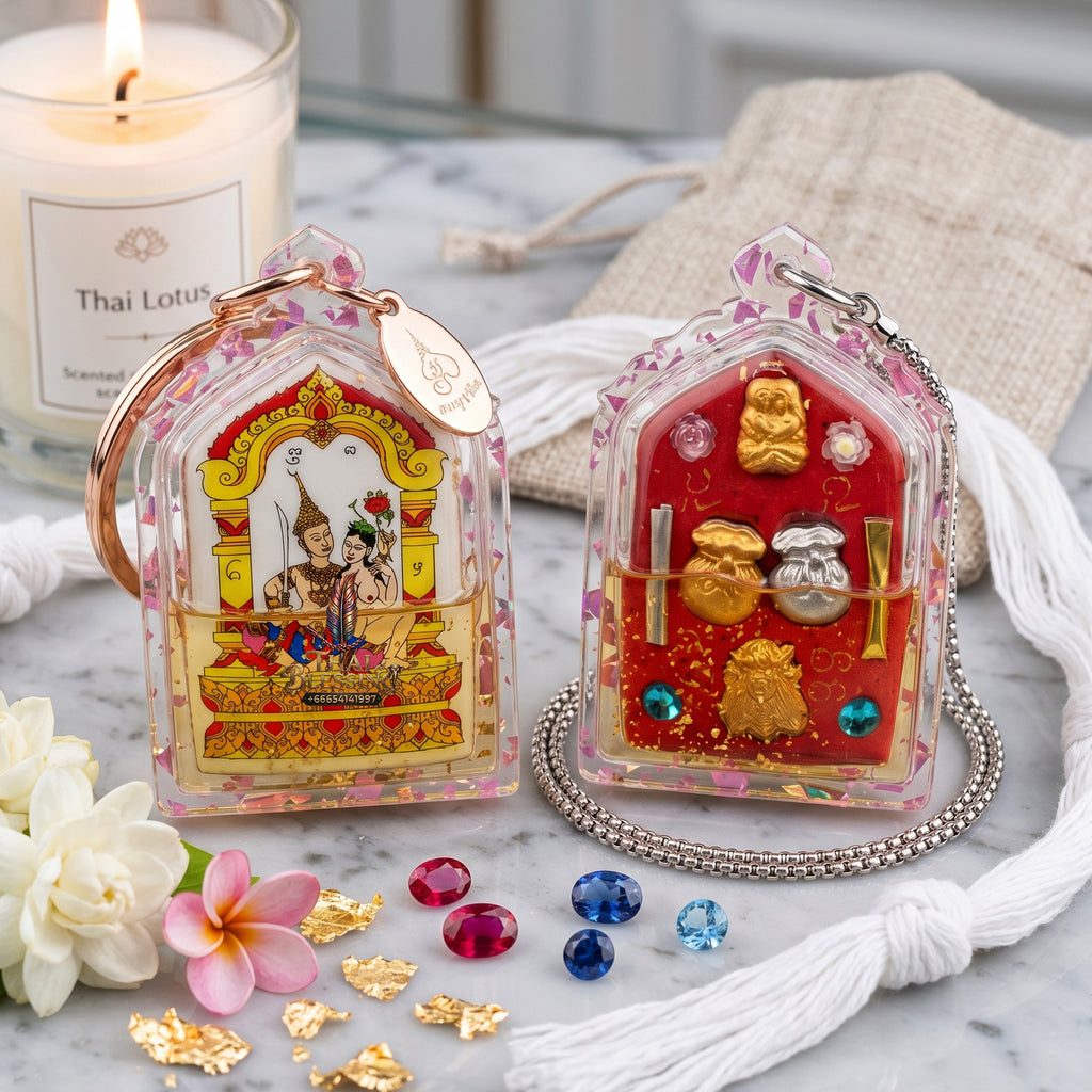 ✨👑🔮 Authentic Thai Amulet Astral Luminance Induction Node - Khruba Nong White Locket Phet Phayathorn Charm Oil, 2025 Wiang Haeng Series