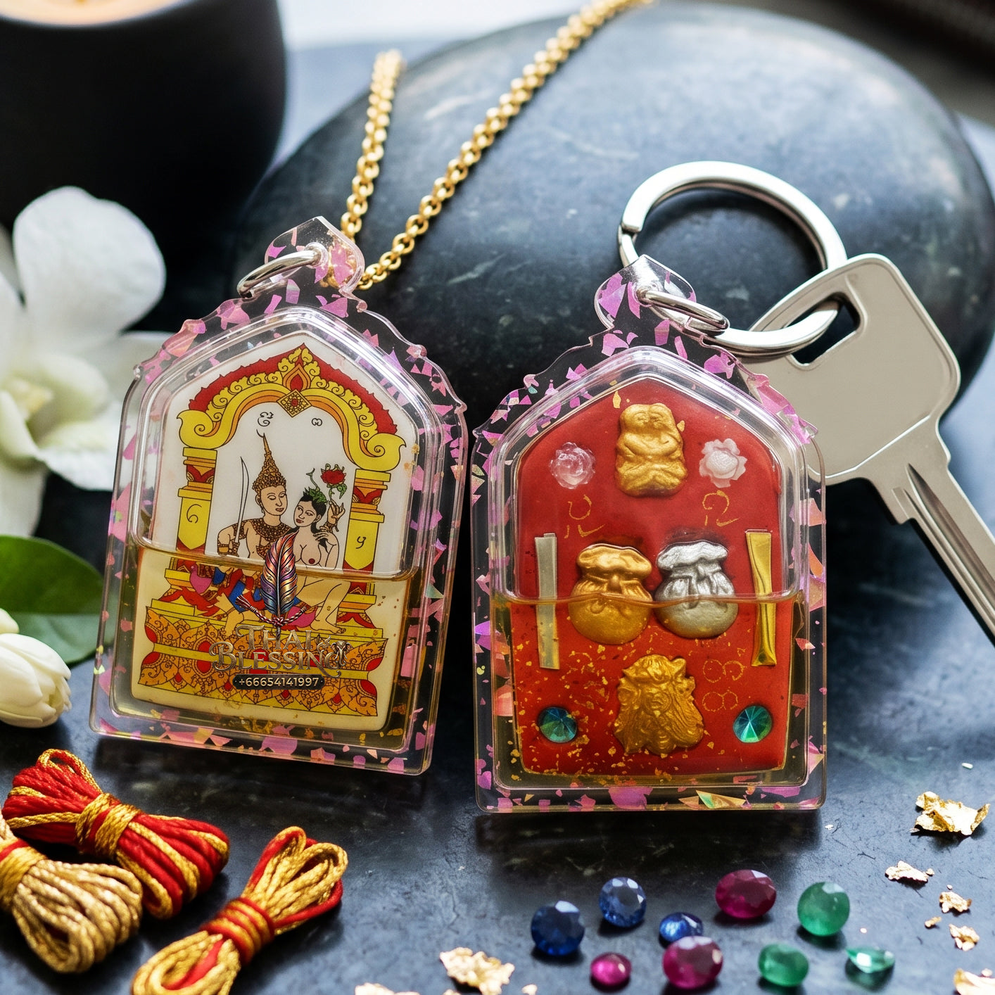 ✨👑🔮 Authentic Thai Amulet Astral Luminance Induction Node - Khruba Nong White Locket Phet Phayathorn Charm Oil, 2025 Wiang Haeng Series