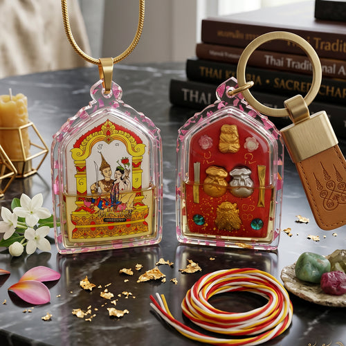 ✨👑🔮 Authentic Thai Amulet Astral Luminance Induction Node - Khruba Nong White Locket Phet Phayathorn Charm Oil, 2025 Wiang Haeng Series Waterproof frame
