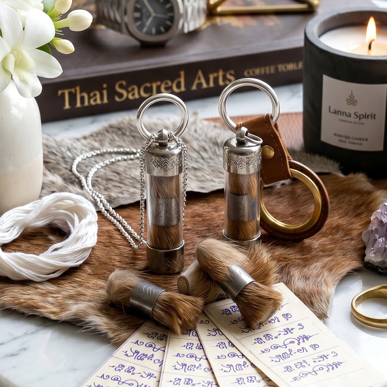 🔮 IgnisAura: The Supreme Sacred Thai Fire Tiger Hide Takrut Amulet for Universal Success and Unshakable Protection