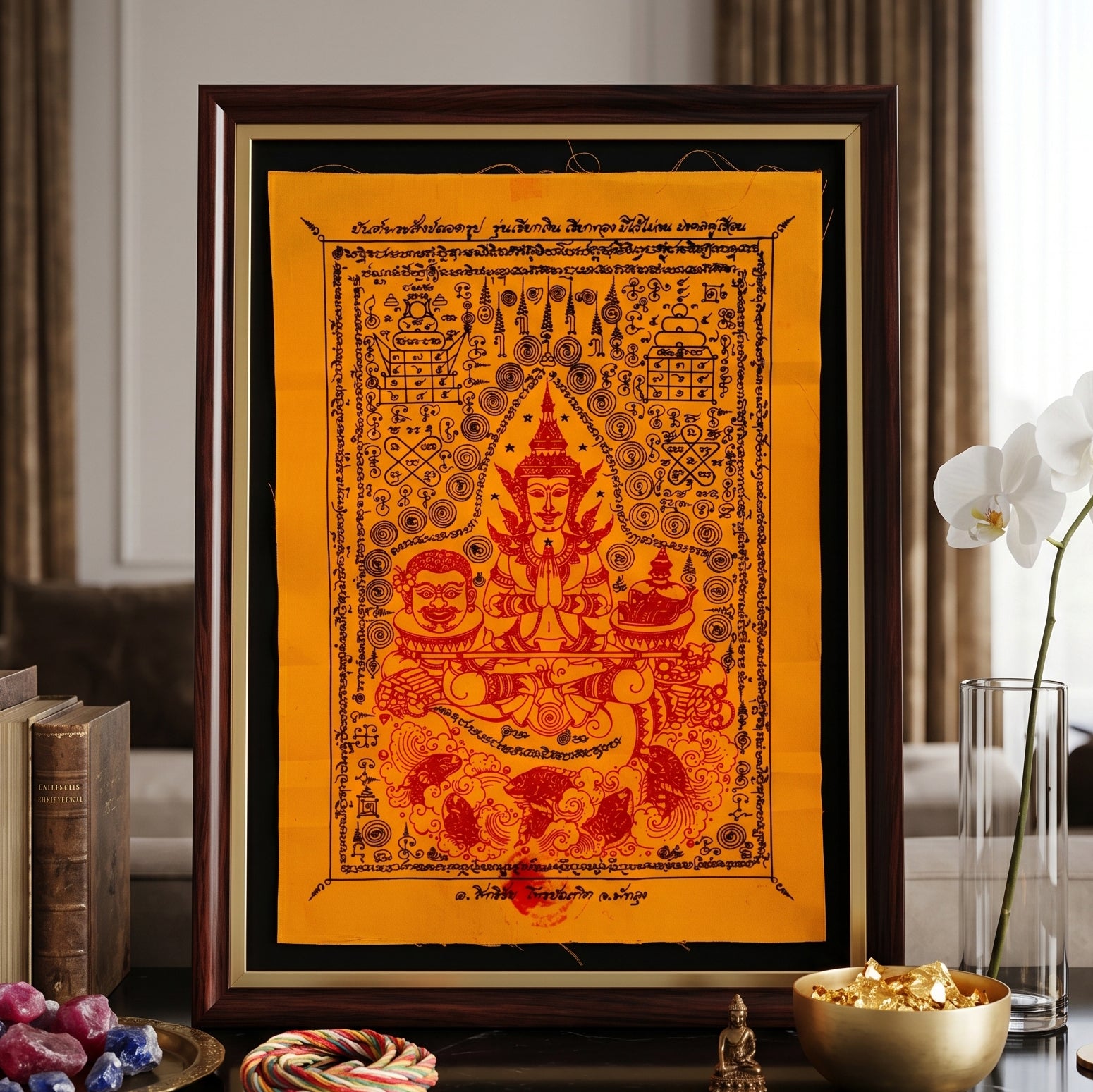 ✨🎭🌀 Authentic Thai Amulet Metamorphic Transformation Grid - Sovereign Jindamanee Capital Inflow Banner, Ajarn Sitthichai Khao Oor Masterpiece