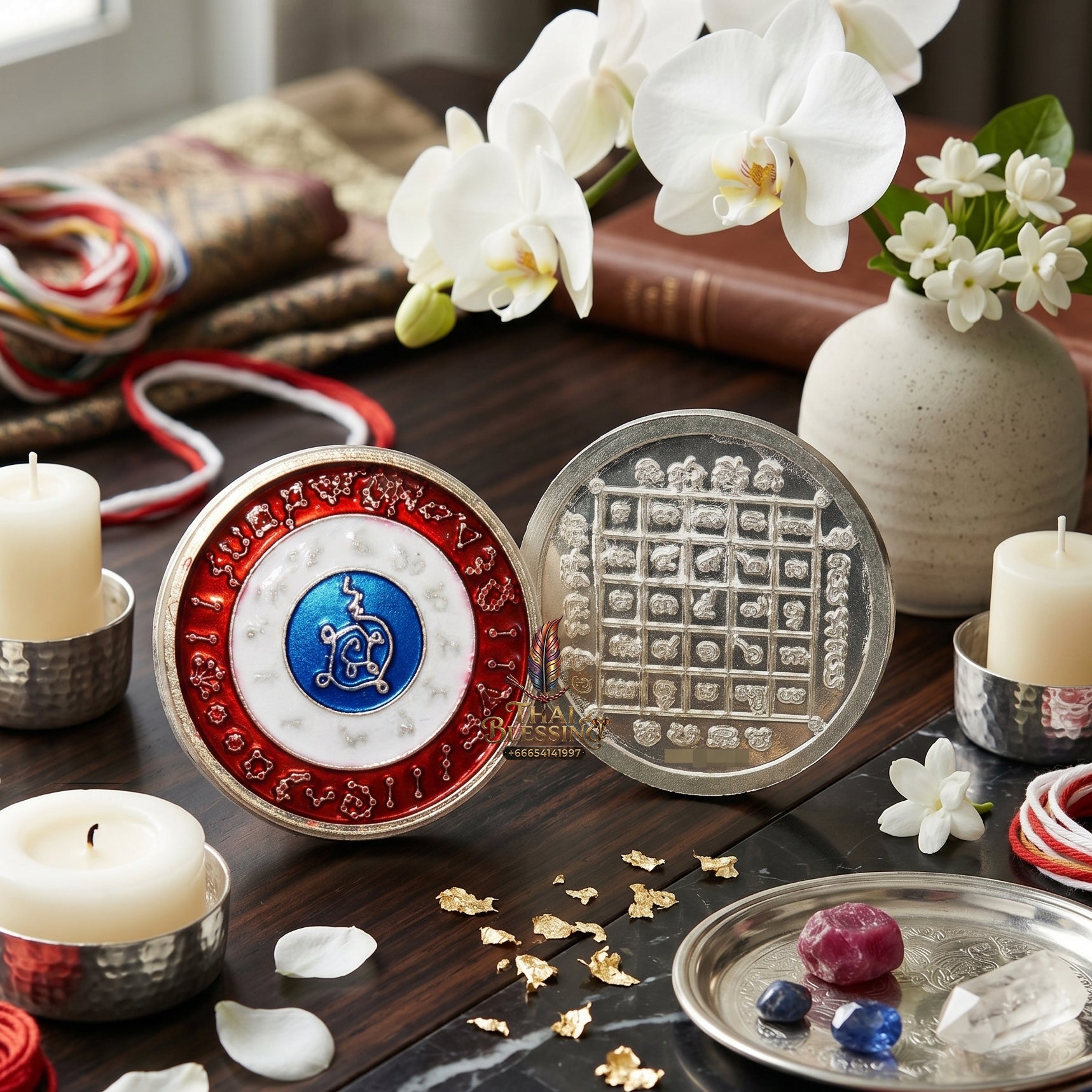 ✨👑🌌 Sacred Celestial Zodiac Alignment Coin - Luang Phor Wan 2019 Maha Choke Wealth Edition, Premium Alpaca National Tricolor Motif with Red Botanical Infusion, Ultimate Executive Destiny Realignment & Capital Accumulation Matrix