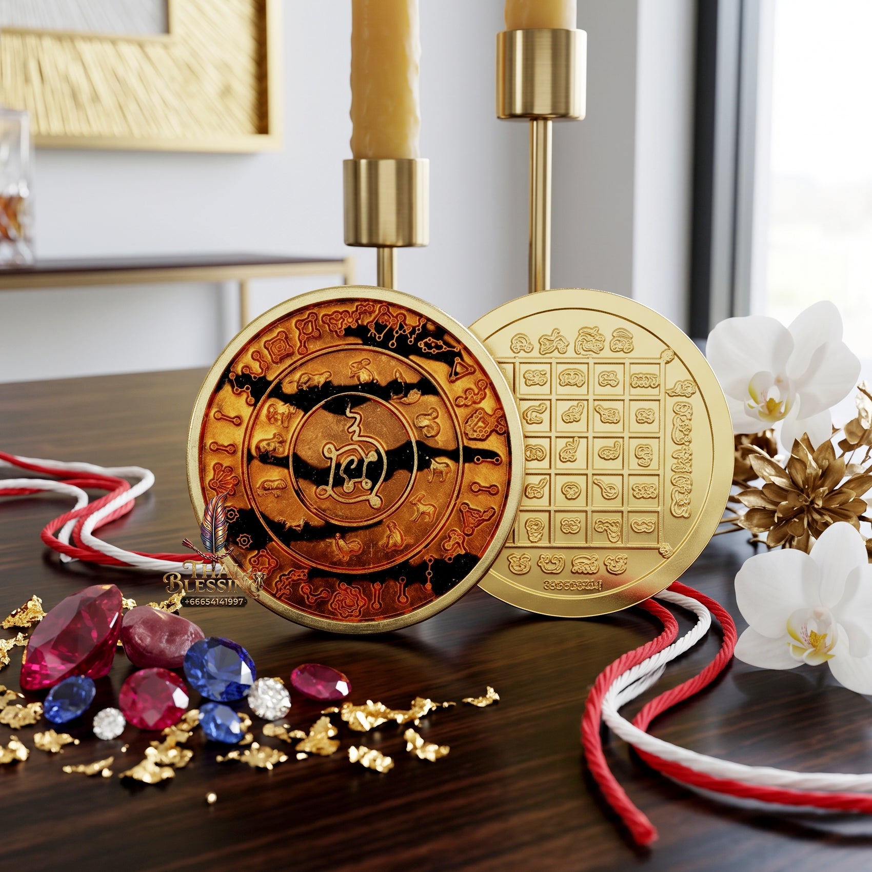 ✨👑🌌 Sacred Celestial Zodiac Alignment Coin - Luang Phor Wan 2019 Maha Choke Wealth Edition, Premium Alpaca National Tricolor Motif with Red Botanical Infusion, Ultimate Executive Destiny Realignment & Capital Accumulation Matrix 8