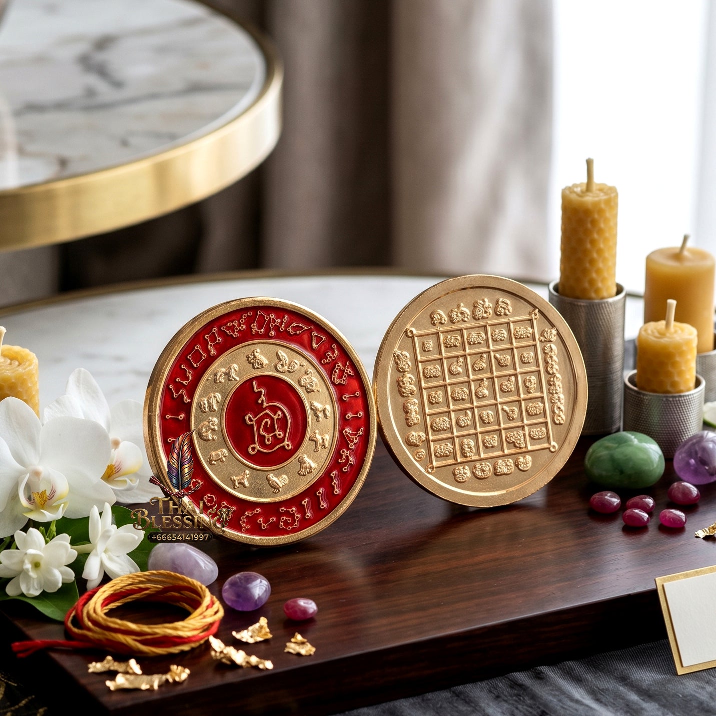 ✨👑🌌 Sacred Celestial Zodiac Alignment Coin - Luang Phor Wan 2019 Maha Choke Wealth Edition, Premium Alpaca National Tricolor Motif with Red Botanical Infusion, Ultimate Executive Destiny Realignment & Capital Accumulation Matrix