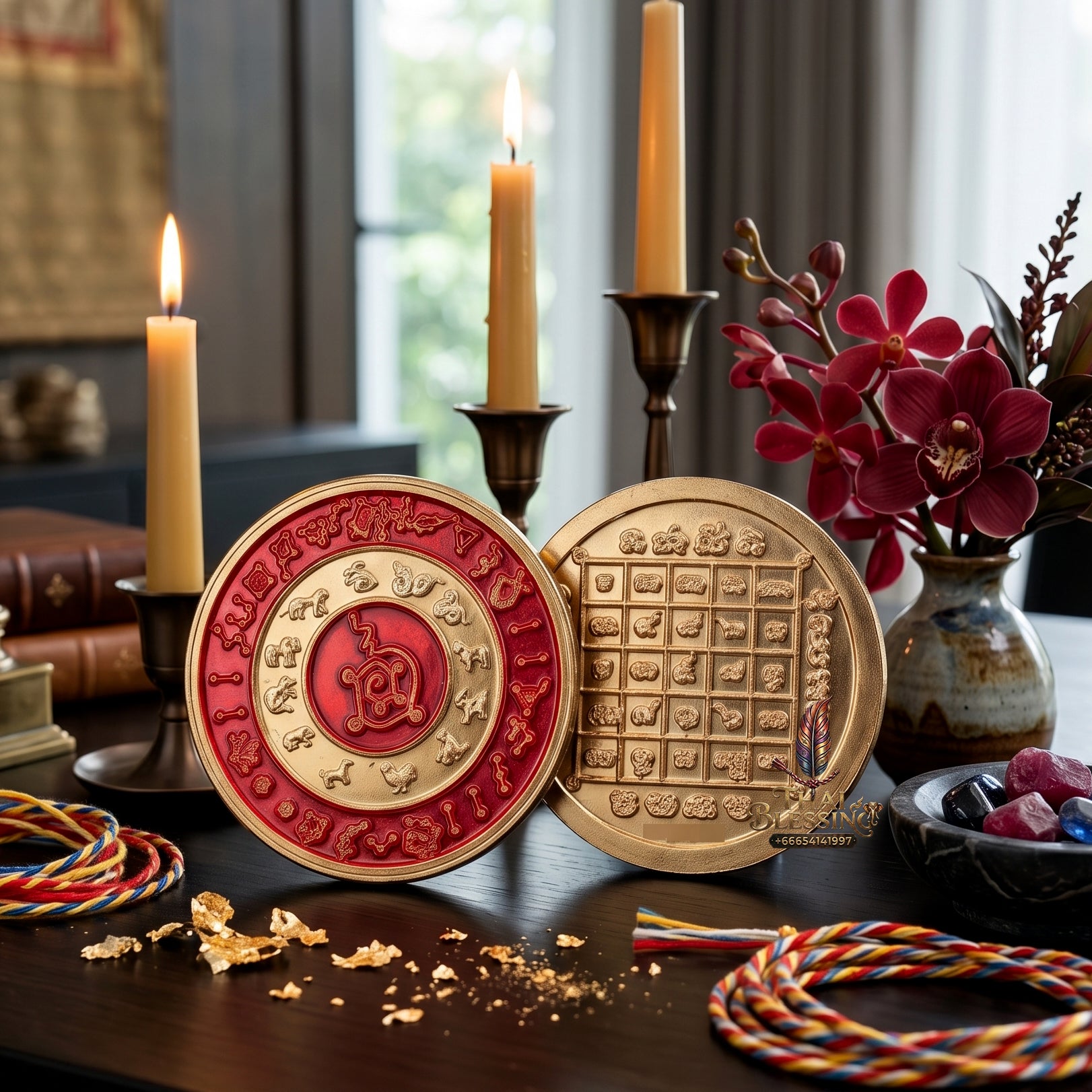 ✨👑🌌 Sacred Celestial Zodiac Alignment Coin - Luang Phor Wan 2019 Maha Choke Wealth Edition, Premium Alpaca National Tricolor Motif with Red Botanical Infusion, Ultimate Executive Destiny Realignment & Capital Accumulation Matrix