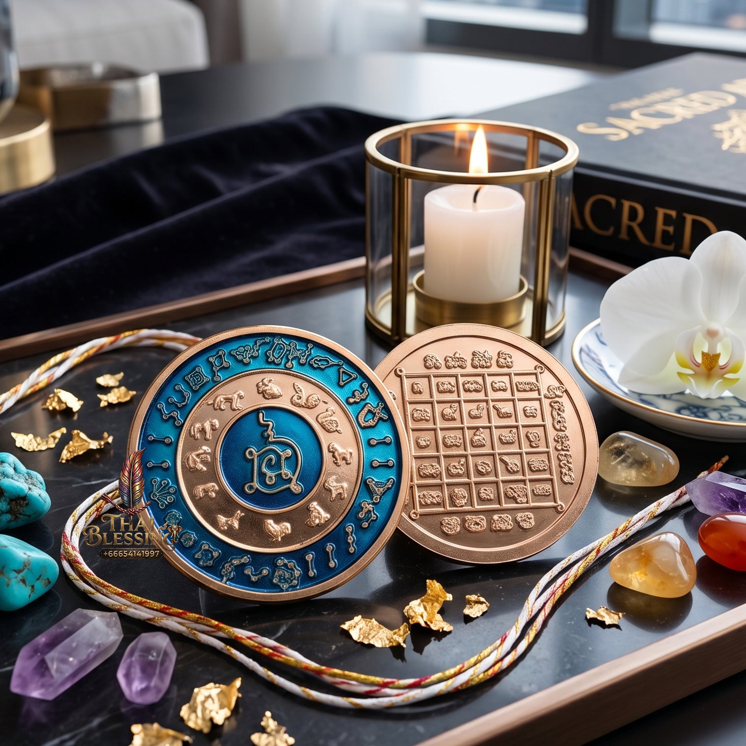✨👑🌌 Sacred Celestial Zodiac Alignment Coin - Luang Phor Wan 2019 Maha Choke Wealth Edition, Premium Alpaca National Tricolor Motif with Red Botanical Infusion, Ultimate Executive Destiny Realignment & Capital Accumulation Matrix 4