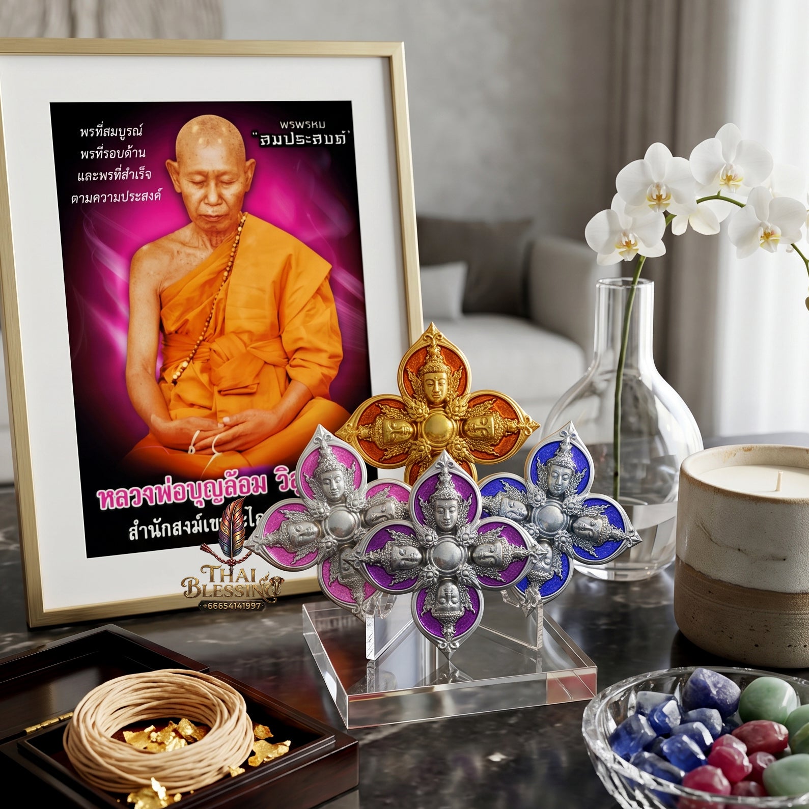 ✨🧘‍♂️👑 Sacred Sovereign Quad-Aspect Reality Architecture - Luang Phor Boonlom Khao Talai 2026 Absolute Fulfillment Edition (2x2 cm), Omni-Directional Manifestation Core & Strategic Stature Catalyst