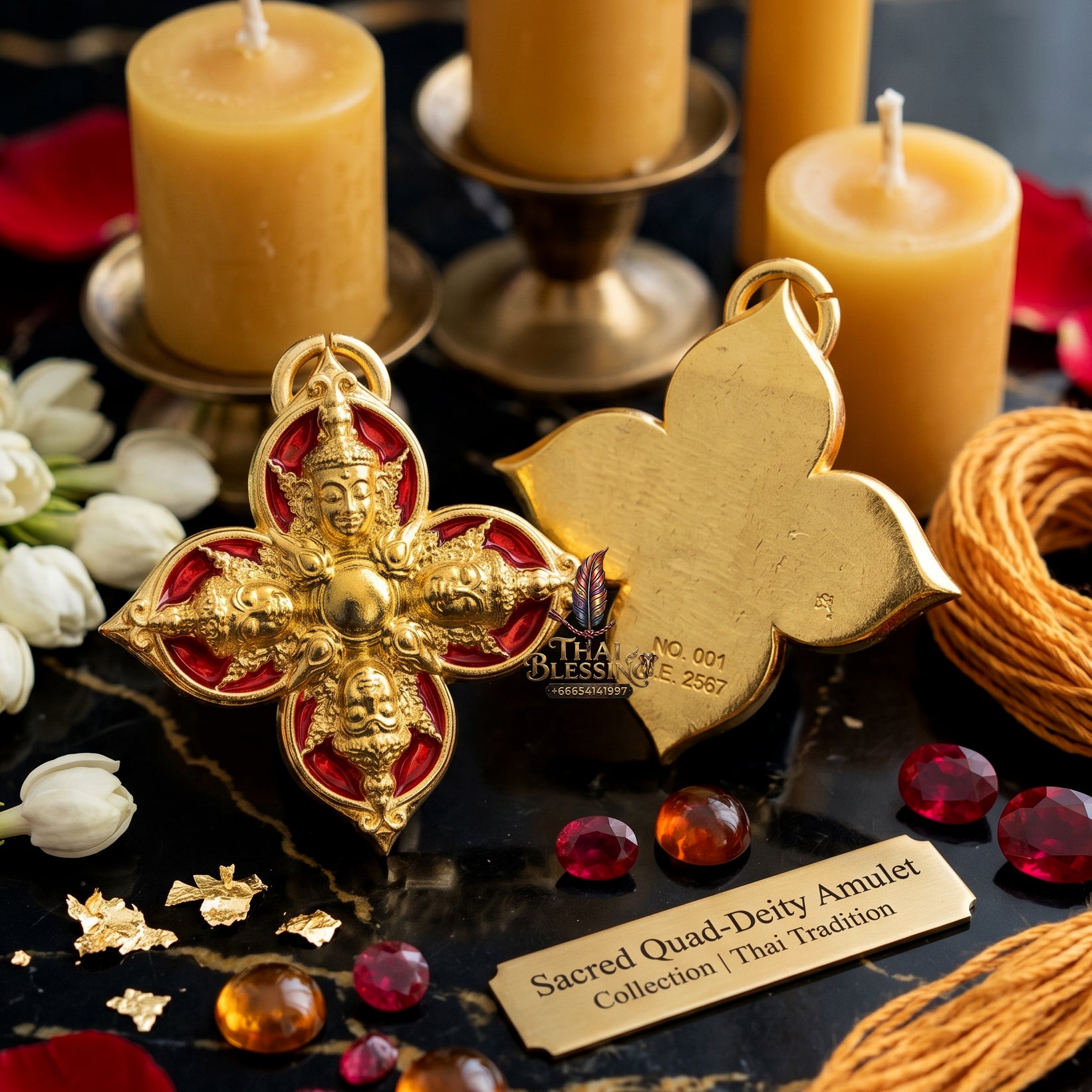 ✨🧘‍♂️👑 Sacred Sovereign Quad-Aspect Reality Architecture - Luang Phor Boonlom Khao Talai 2026 Absolute Fulfillment Edition (2x2 cm), Omni-Directional Manifestation Core & Strategic Stature Catalyst