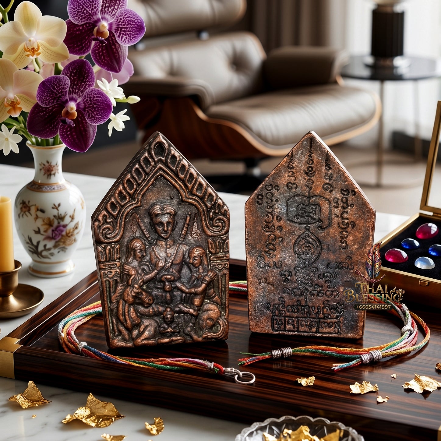 ✨🔮👑 Authentic Thai Amulet Khun Phaen - Master Sarika Resource Feeding Medallion (4.0x2.6 cm), Consecrated Nawa Metal Heritage Edition Luck Charm Standard Edition
