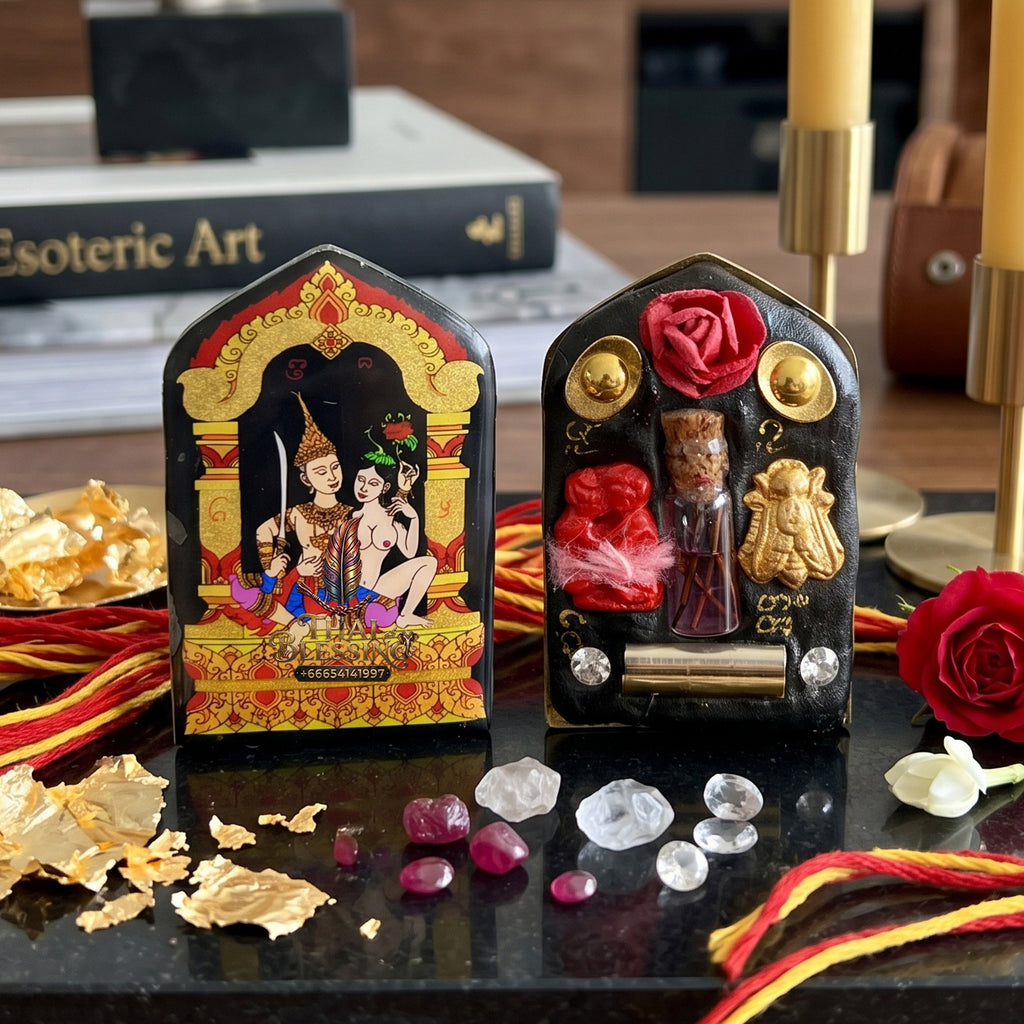 ✨👑🔮 Authentic Thai Amulet Astral Magnetism Induction Node - Khruba Nong Black Locket Phet Phayathorn Charm Oil, 2025 Wiang Haeng Series