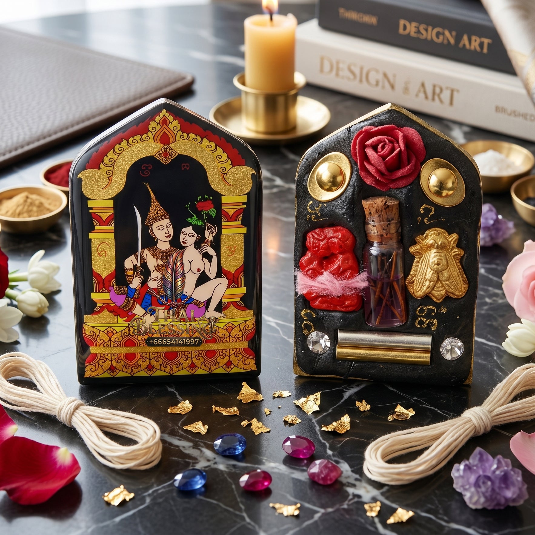 ✨👑🔮 Authentic Thai Amulet Astral Magnetism Induction Node - Khruba Nong Black Locket Phet Phayathorn Charm Oil, 2025 Wiang Haeng Series Standard model