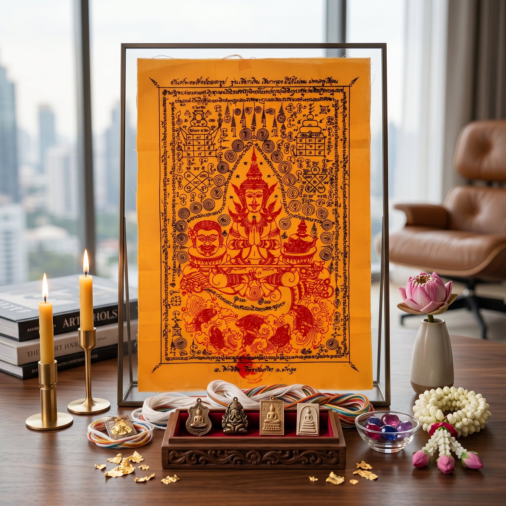 ✨🎭🌀 Authentic Thai Amulet Metamorphic Transformation Grid - Sovereign Jindamanee Capital Inflow Banner, Ajarn Sitthichai Khao Oor Masterpiece