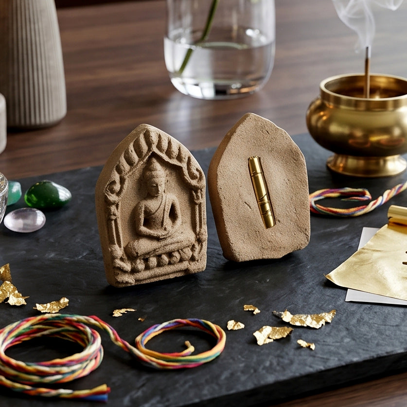✨🧘‍♂️🔮 Authentic Thai Amulet Sovereign Gift Node - Khun Phaen Anthropomorphic Matrix with Linear Resonance Scroll, Phra Ajarn O Consecrated Masterpiece