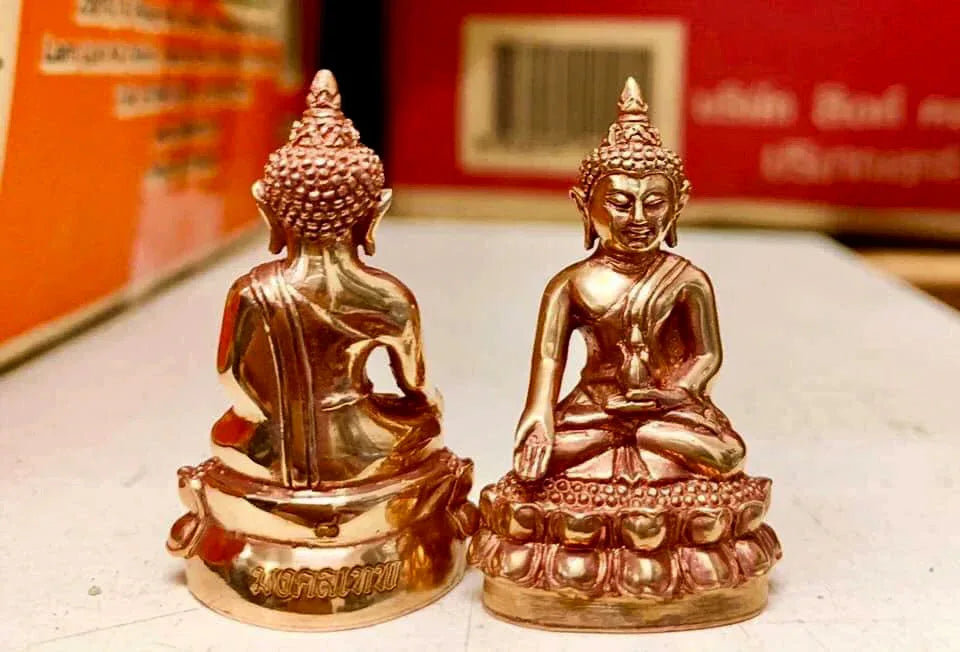 🪙 “Mongkhon Thep ‘Beyond‑Fate Wealth’ Phra Kring – Blessings, Fortune & Protection Buddha by Luang Pho Thep Khemathevo, Wat Mongkhon Punyaram (Thailand) Bronze