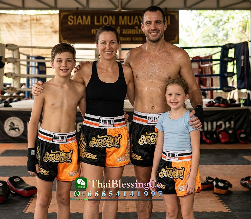 🥊 The Heritage Elite: Authentic Premium Satin Muay Thai Shorts – Ultra-Soft High-Gloss Boxing Trunks, Handcrafted Multi-Size Elastic Waistband, Factory-Direct Export Grade for Adults and Kids (Orange and black Muay Thai shorts)