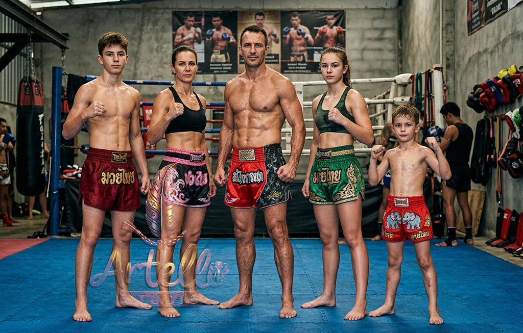 🥊 FLUORY Professional Muay Thai Shorts - High-Performance Polyester Training Trunks for Men, Women & Kids - Quick-Dry Breathable Kickboxing Gear - Advanced Combat Sports Apparel for MMA & Boxing Excellence