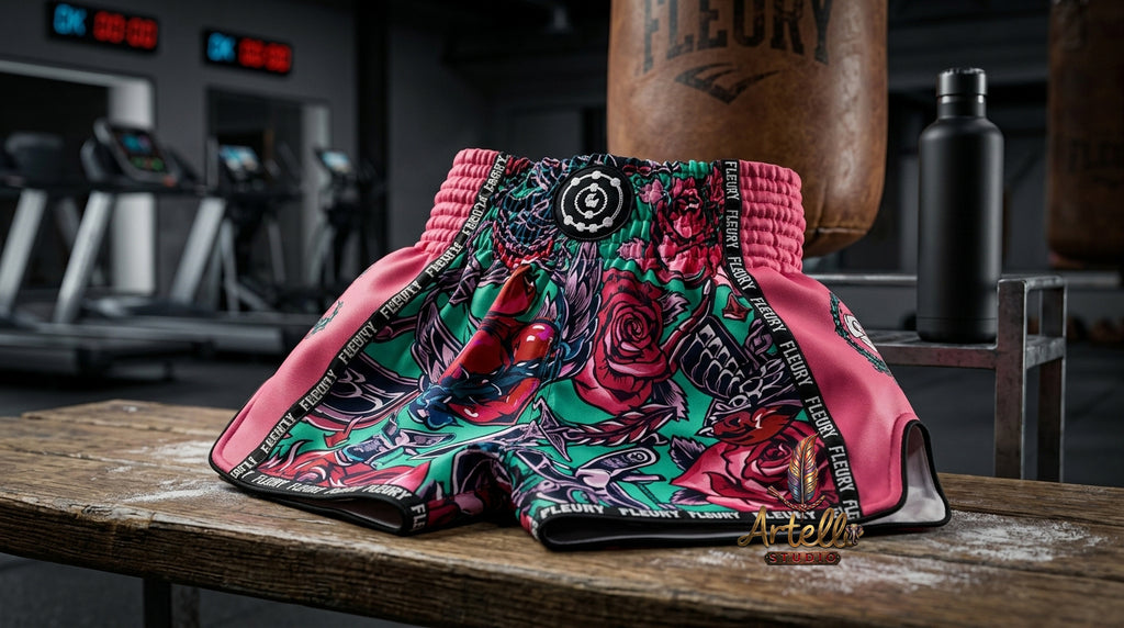 🥊 FLUORY Professional Muay Thai Shorts - High-Performance Polyester Training Trunks for Men, Women & Kids - Quick-Dry Breathable Kickboxing Gear - Advanced Combat Sports Apparel for MMA & Boxing Excellence