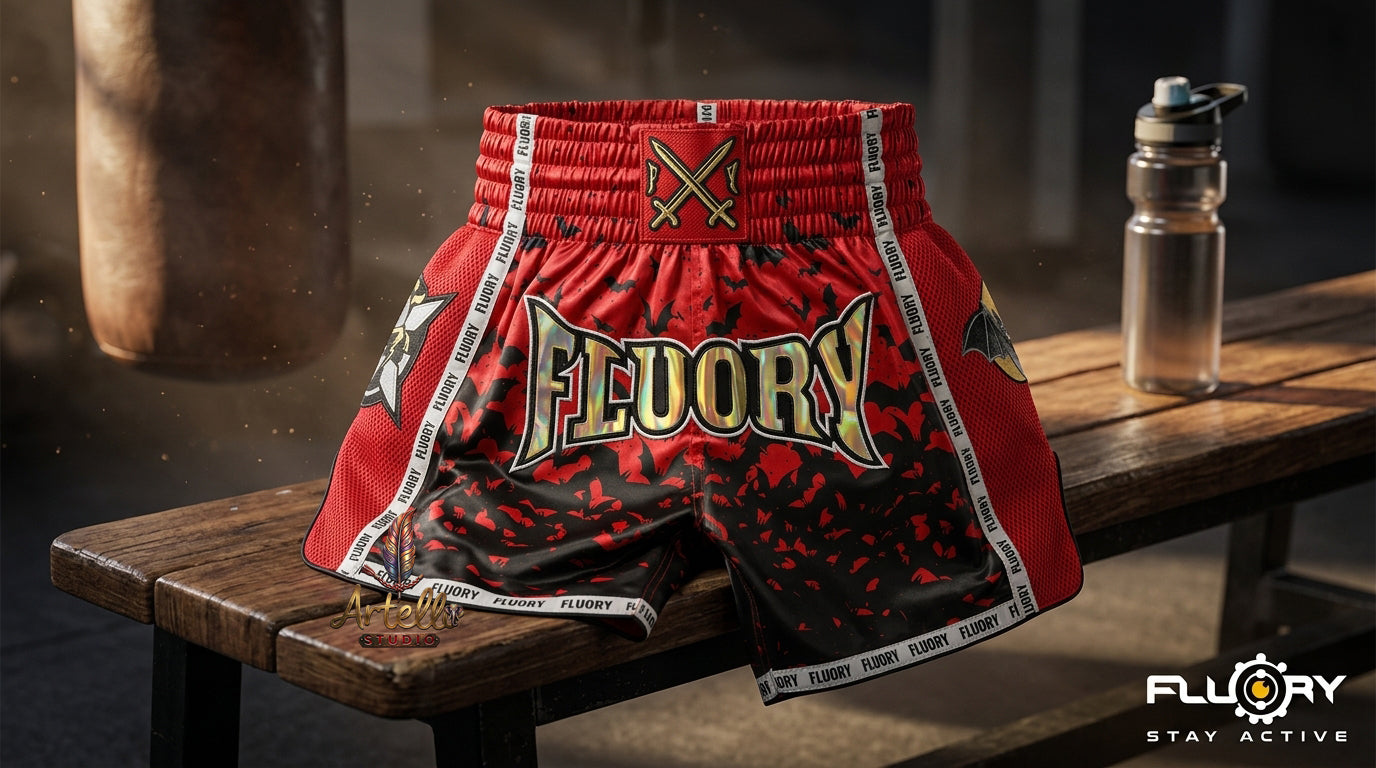 🥊 FLUORY Professional Muay Thai Shorts - High-Performance Polyester Training Trunks for Men, Women & Kids - Quick-Dry Breathable Kickboxing Gear - Advanced Combat Sports Apparel for MMA & Boxing Excellence