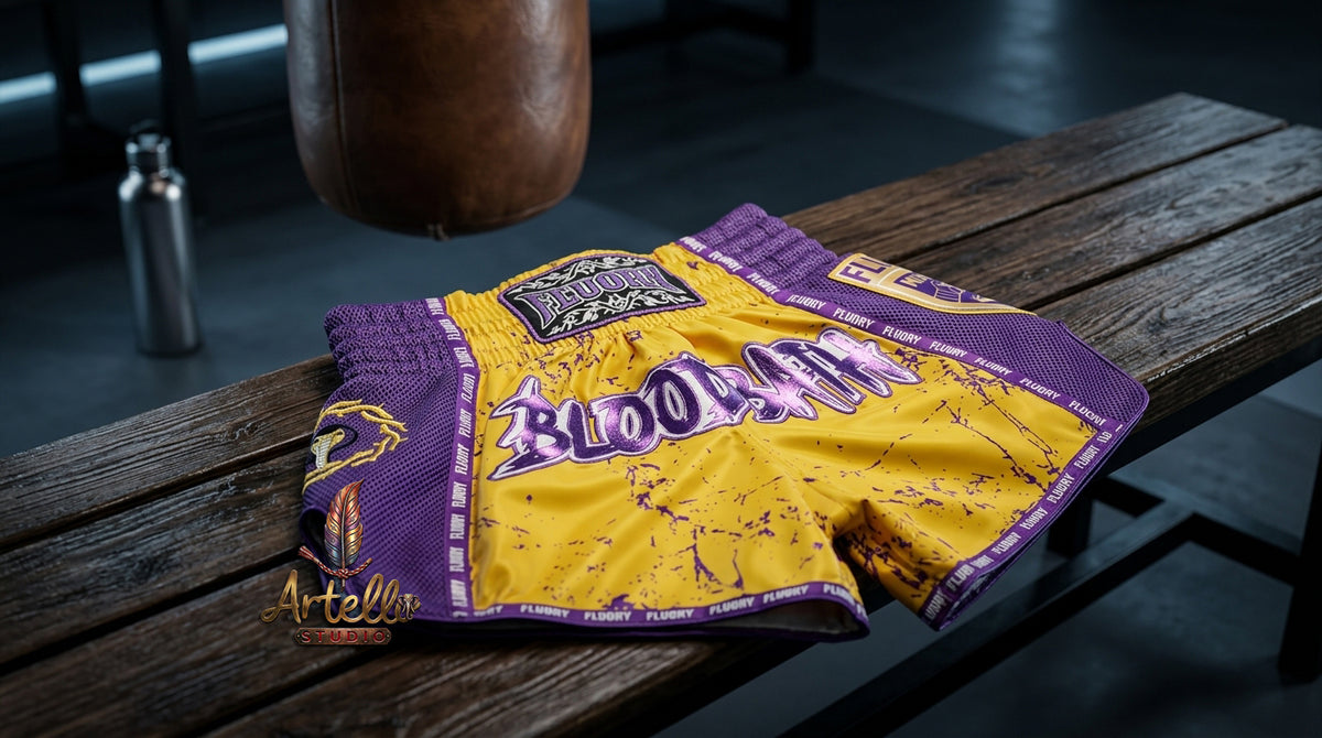 🥊 FLUORY Professional Muay Thai Shorts - High-Performance Polyester Training Trunks for Men, Women & Kids - Quick-Dry Breathable Kickboxing Gear - Advanced Combat Sports Apparel for MMA & Boxing Excellence
