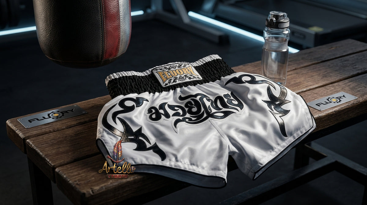 🥊 FLUORY Professional Muay Thai Shorts - High-Performance Polyester Training Trunks for Men, Women & Kids - Quick-Dry Breathable Kickboxing Gear - Advanced Combat Sports Apparel for MMA & Boxing Excellence