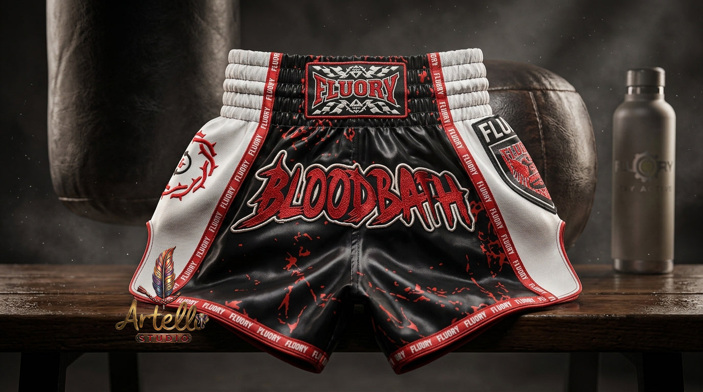 🥊 FLUORY Professional Muay Thai Shorts - High-Performance Polyester Training Trunks for Men, Women & Kids - Quick-Dry Breathable Kickboxing Gear - Advanced Combat Sports Apparel for MMA & Boxing Excellence