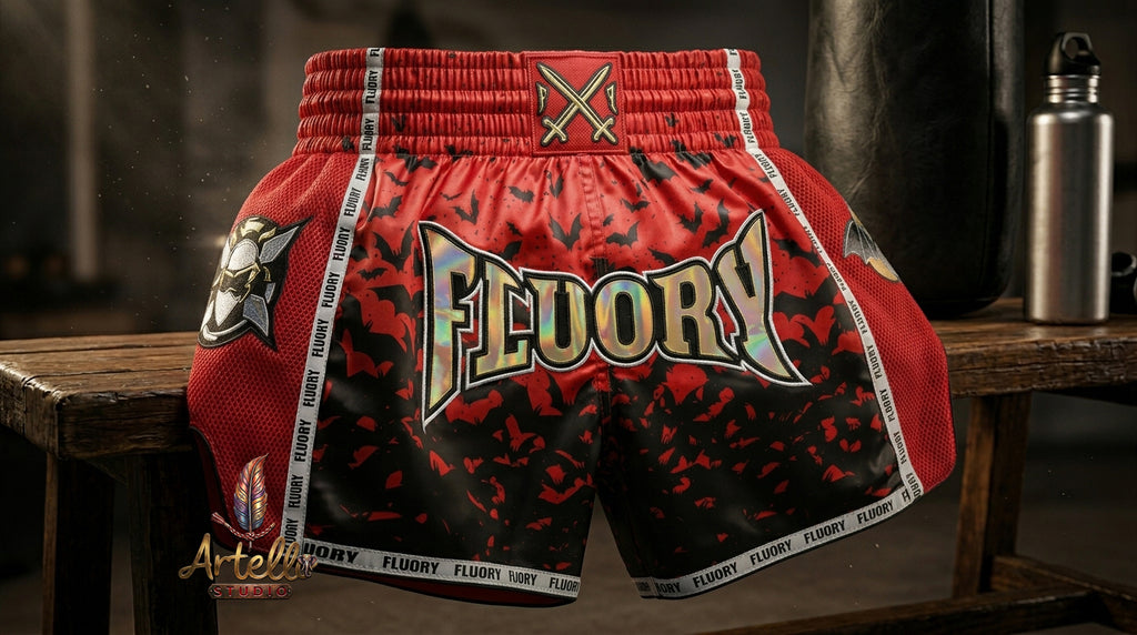 🥊 FLUORY Professional Muay Thai Shorts - High-Performance Polyester Training Trunks for Men, Women & Kids - Quick-Dry Breathable Kickboxing Gear - Advanced Combat Sports Apparel for MMA & Boxing Excellence