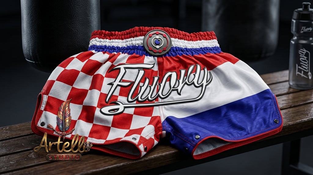 🥊 FLUORY Professional Muay Thai Shorts - High-Performance Polyester Training Trunks for Men, Women & Kids - Quick-Dry Breathable Kickboxing Gear - Advanced Combat Sports Apparel for MMA & Boxing Excellence