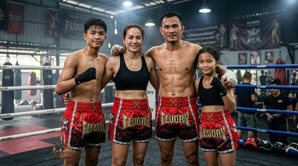 🥊 FLUORY Professional Muay Thai Shorts - High-Performance Polyester Training Trunks for Men, Women & Kids - Quick-Dry Breathable Kickboxing Gear - Advanced Combat Sports Apparel for MMA & Boxing Excellence
