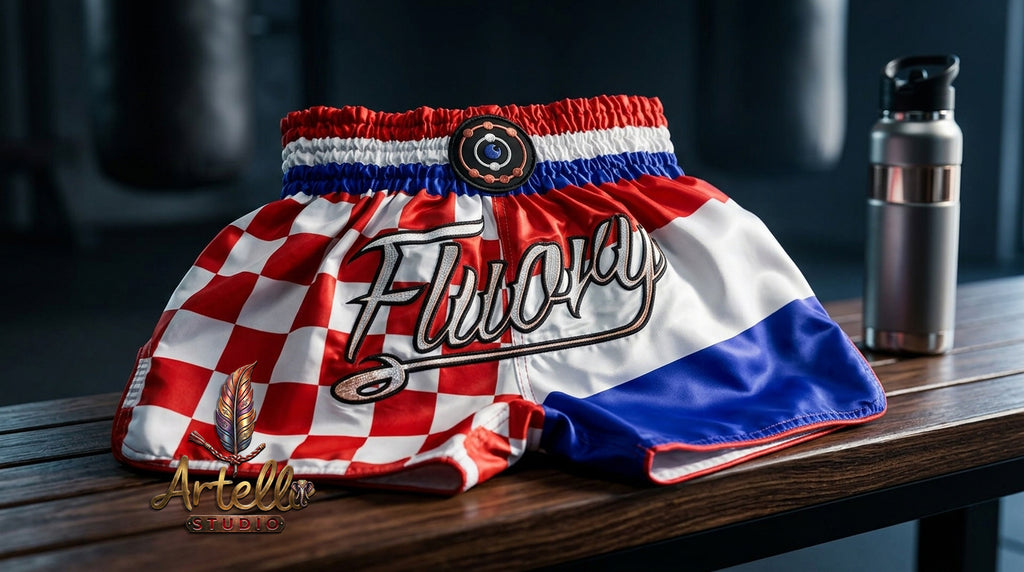 🥊 FLUORY Professional Muay Thai Shorts - High-Performance Polyester Training Trunks for Men, Women & Kids - Quick-Dry Breathable Kickboxing Gear - Advanced Combat Sports Apparel for MMA & Boxing Excellence