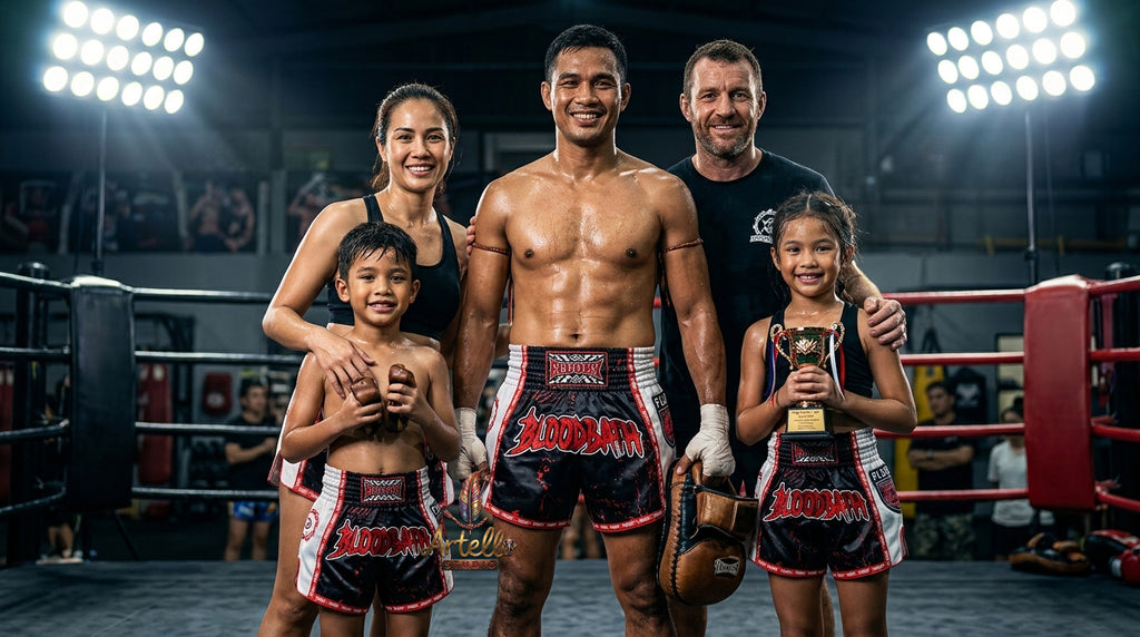 🥊 FLUORY Professional Muay Thai Shorts - High-Performance Polyester Training Trunks for Men, Women & Kids - Quick-Dry Breathable Kickboxing Gear - Advanced Combat Sports Apparel for MMA & Boxing Excellence