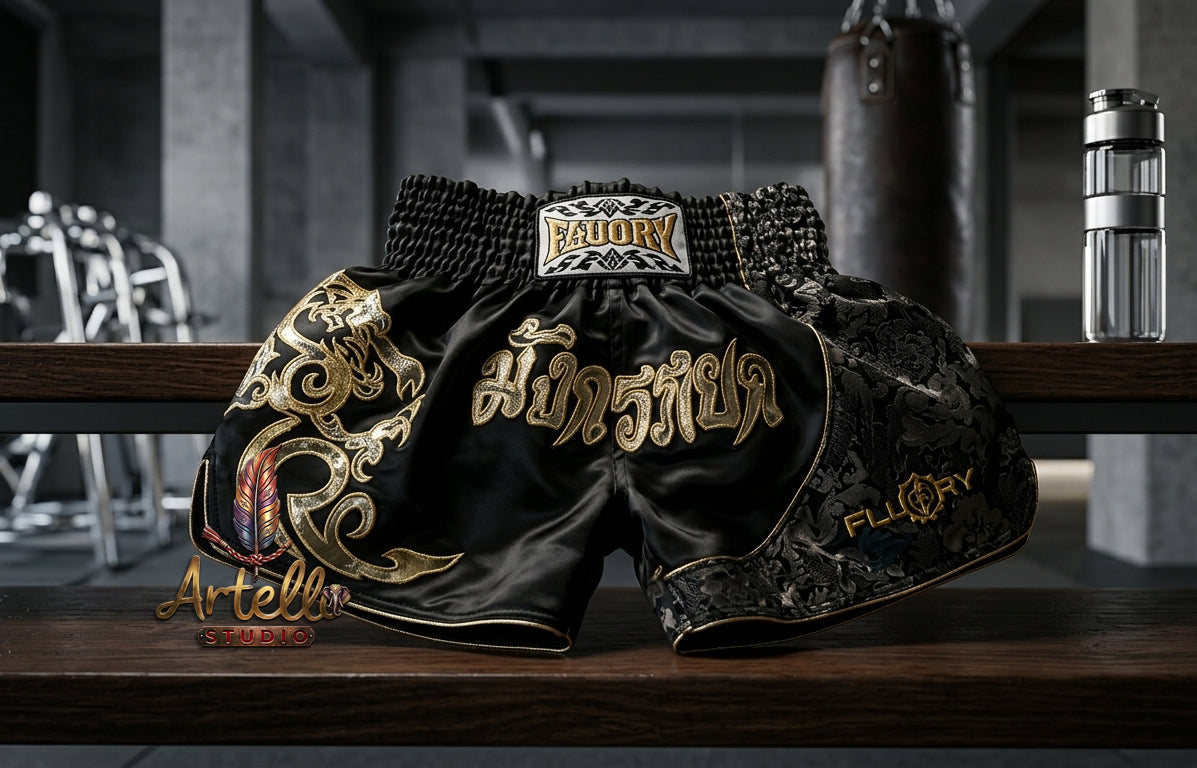 🥊 FLUORY Professional Muay Thai Shorts - High-Performance Polyester Training Trunks for Men, Women & Kids - Quick-Dry Breathable Kickboxing Gear - Advanced Combat Sports Apparel for MMA & Boxing Excellence
