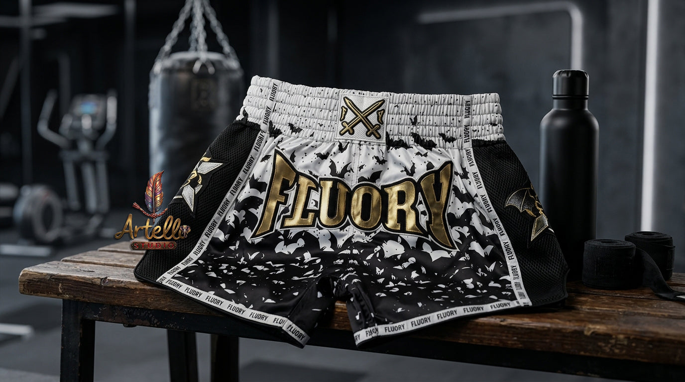 🥊 FLUORY Professional Muay Thai Shorts - High-Performance Polyester Training Trunks for Men, Women & Kids - Quick-Dry Breathable Kickboxing Gear - Advanced Combat Sports Apparel for MMA & Boxing Excellence