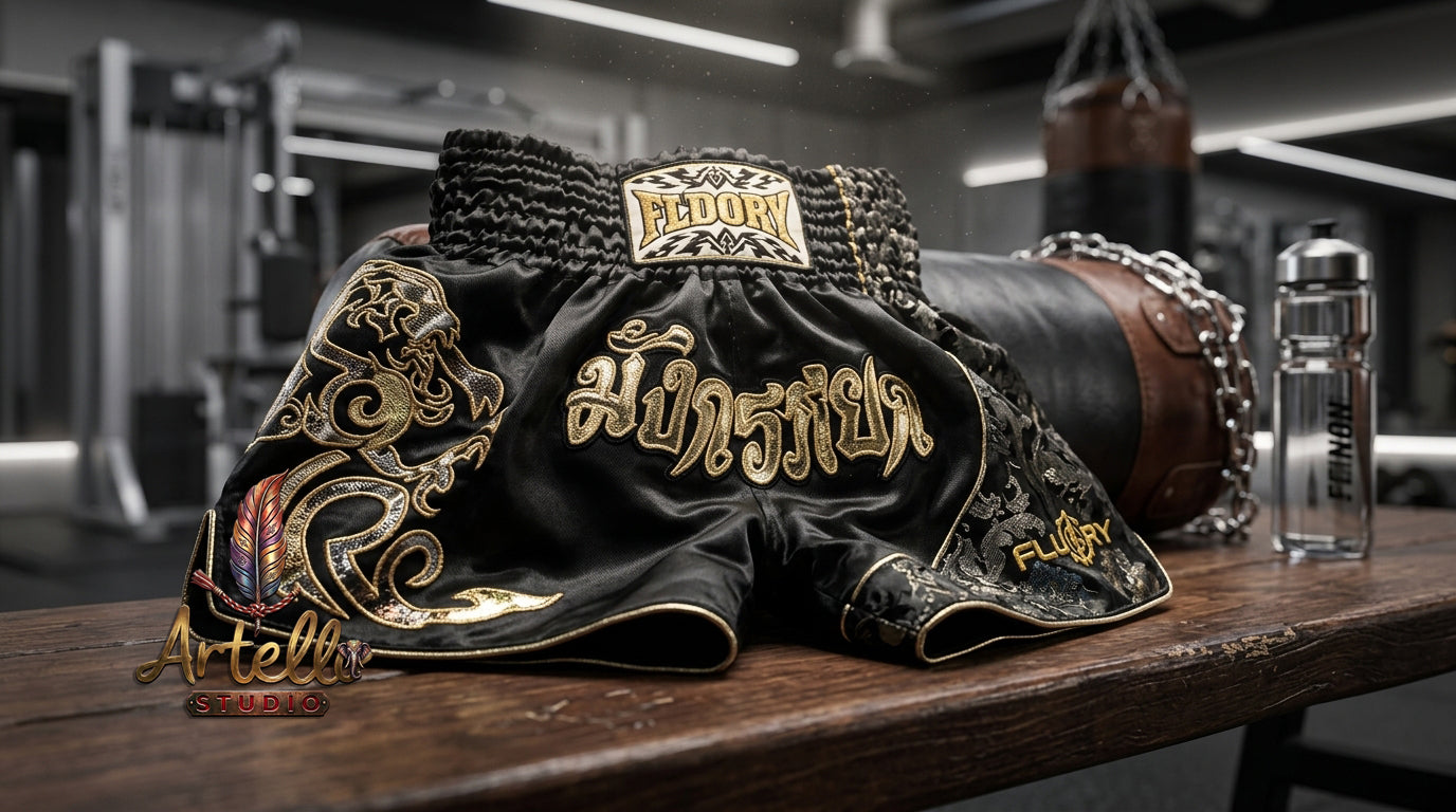🥊 FLUORY Professional Muay Thai Shorts - High-Performance Polyester Training Trunks for Men, Women & Kids - Quick-Dry Breathable Kickboxing Gear - Advanced Combat Sports Apparel for MMA & Boxing Excellence