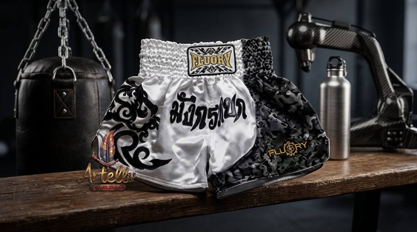 🥊 FLUORY Professional Muay Thai Shorts - High-Performance Polyester Training Trunks for Men, Women & Kids - Quick-Dry Breathable Kickboxing Gear - Advanced Combat Sports Apparel for MMA & Boxing Excellence