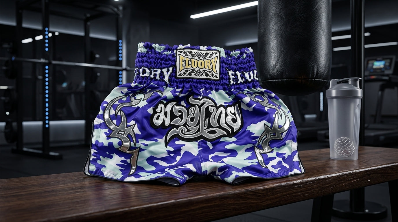 🥊 FLUORY Professional Muay Thai Shorts - High-Performance Polyester Training Trunks for Men, Women & Kids - Quick-Dry Breathable Kickboxing Gear - Advanced Combat Sports Apparel for MMA & Boxing Excellence